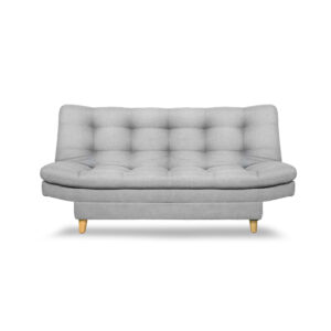 Sofacama moltochic lino gris claro, patas de madera - Muebles en Medellín | Sofacama