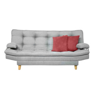 Sofacama moltochic lino gris, patas de madera - Muebles en Medellín | Sofacama
