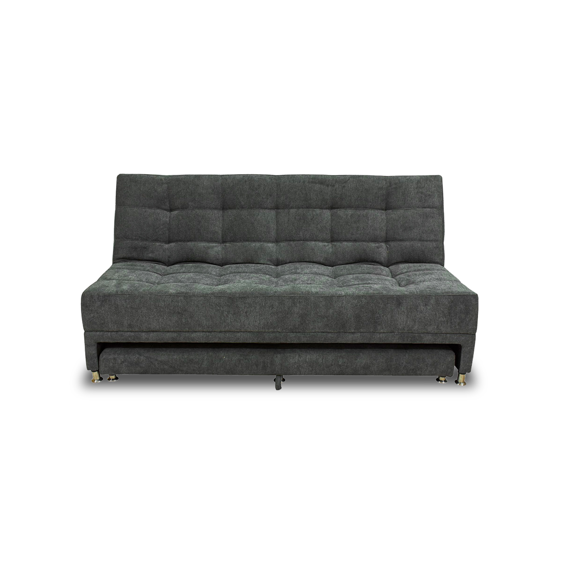 Sofacama ferreira lino gris oscuro, patas metalicas - Muebles en Medellín | Sofacama