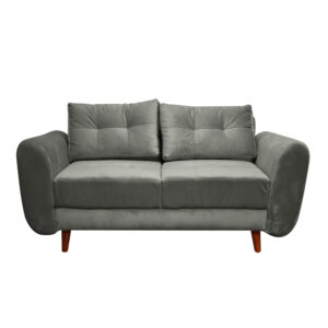 Sofa fantasy taupe lino, patas de madera - Muebles en Medellín | Sofá