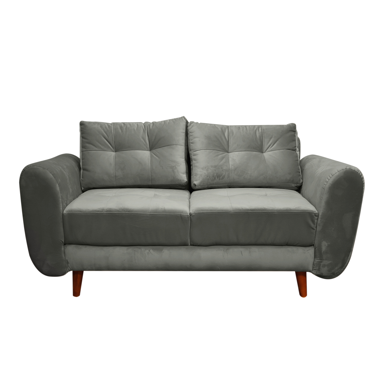 Sofa fantasy taupe lino, patas de madera - Muebles en Medellín | Sofá