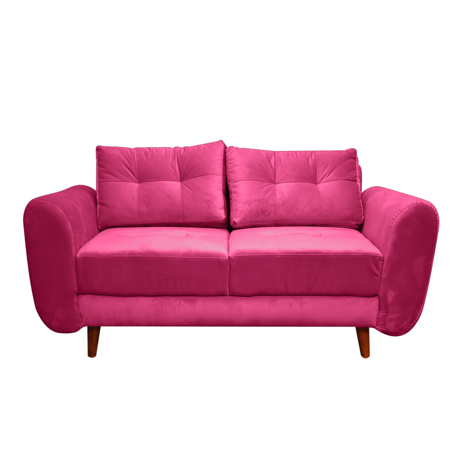 Sofa fantasy lino violeta, patas de madera - Muebles en Medellín | Sofá