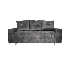 Sofa dubai lino gris, patas de madera - Muebles en Medellín | Sofá