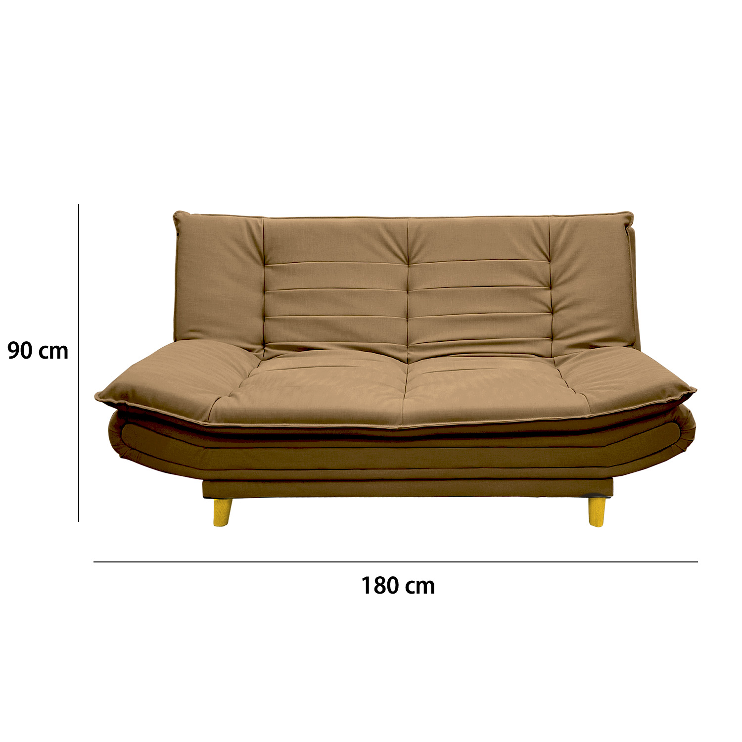 Sofacama germany sintetico cafe claro, patas de madera - Muebles en Medellín | Sofacama