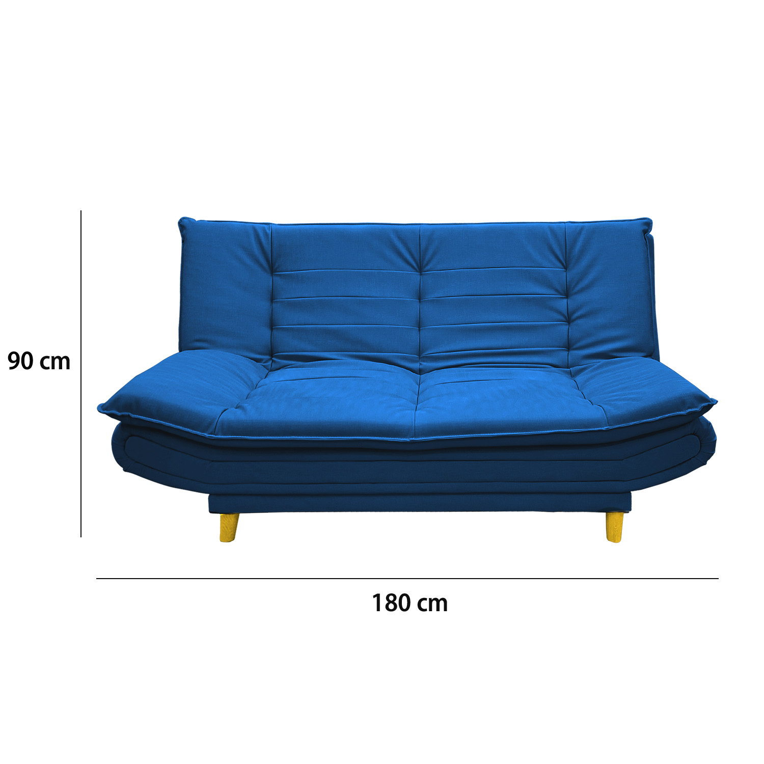Sofacama germany sintetico azul oscuro, patas de madera - Muebles en Medellín | Sofacama