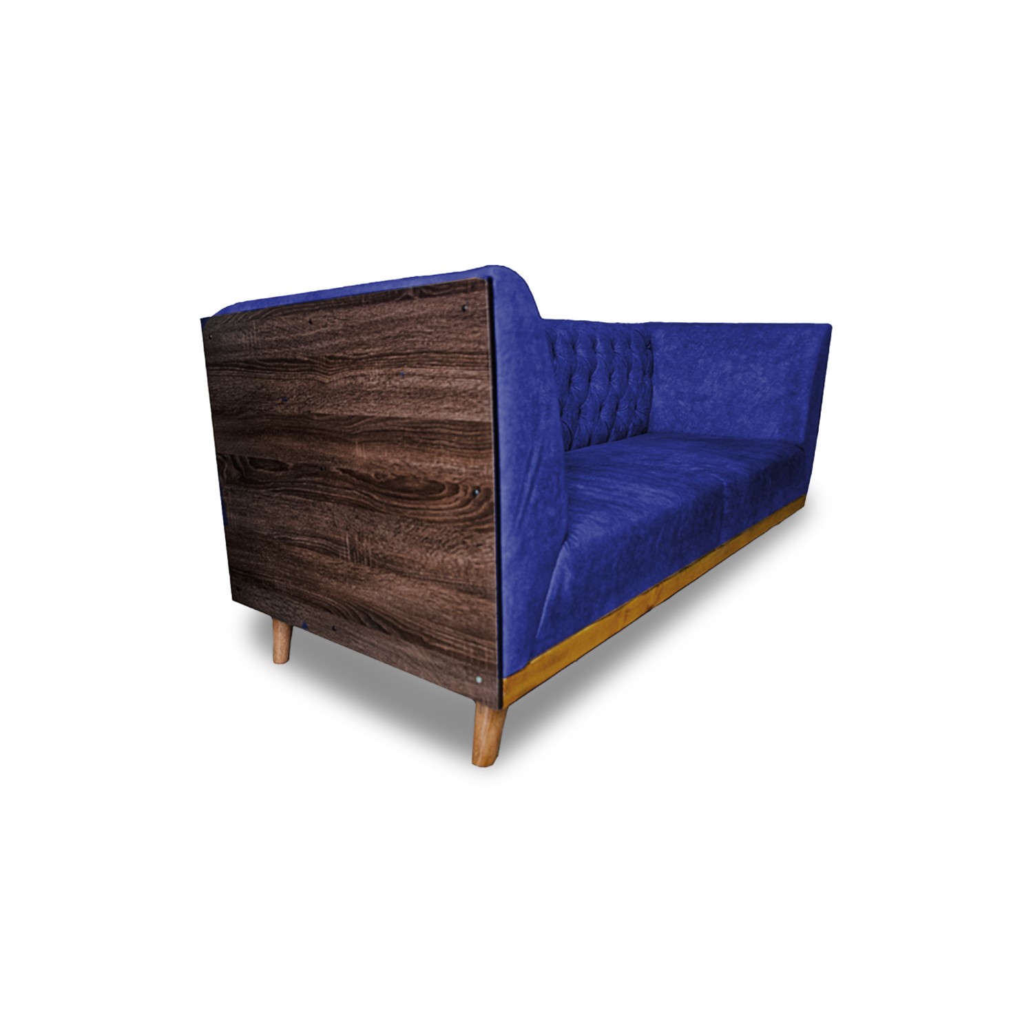 Sofá corvet 2 puestos lino navi, patas de madera - Muebles en Medellín | Sofá