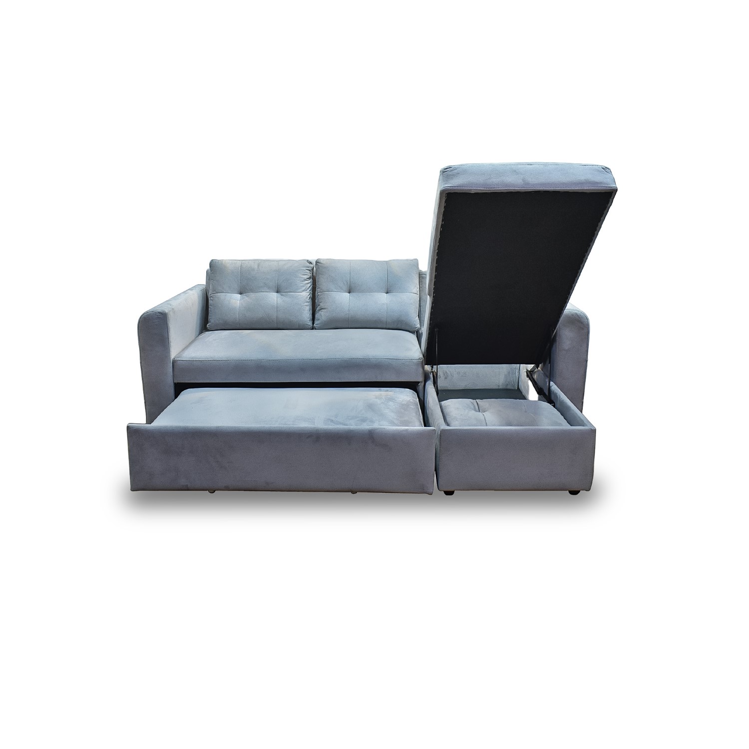 Esquinero modular habanna, lino plata, patas metalicas - Muebles en Medellín | Esquinero