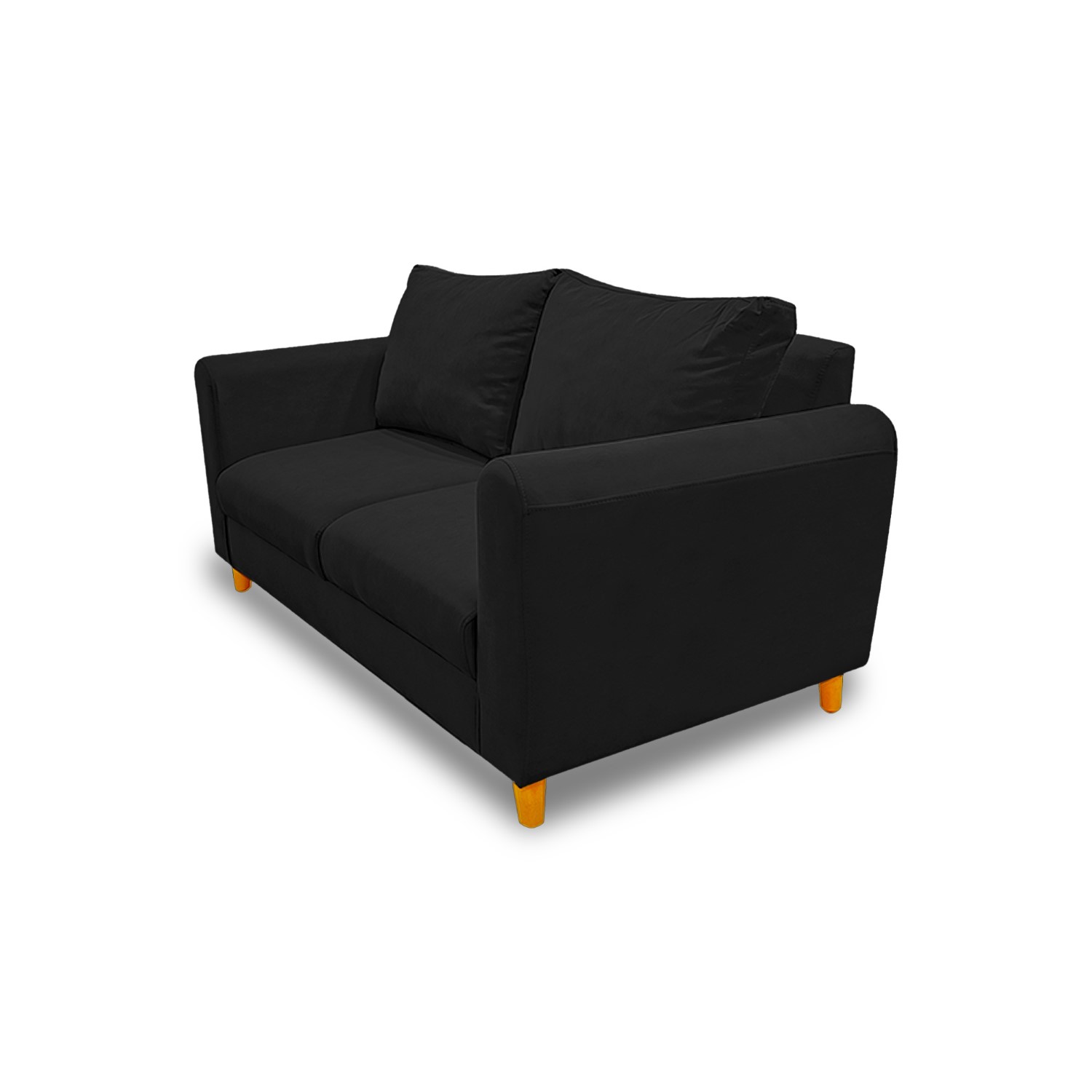 Sofá prato zulia lino negro, 2 puestos, patas de madera - Muebles en Medellín | Sofá