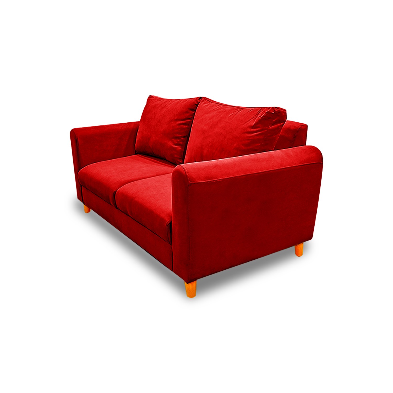 Sofá prato zulia lino rojo, 2 puestos, patas de madera - Muebles en Medellín | Sofá