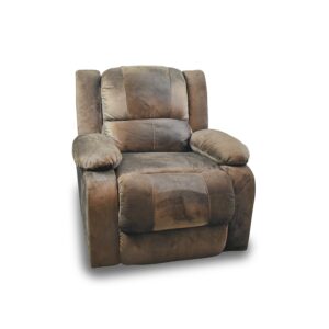 Silla reclinomatic microfibra chocolate, patas metalicas - Muebles en Medellín | Poltrona