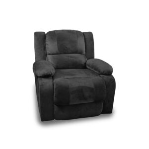 Silla reclinomatic microfibra negro, patas metalicas - Muebles en Medellín | Poltrona