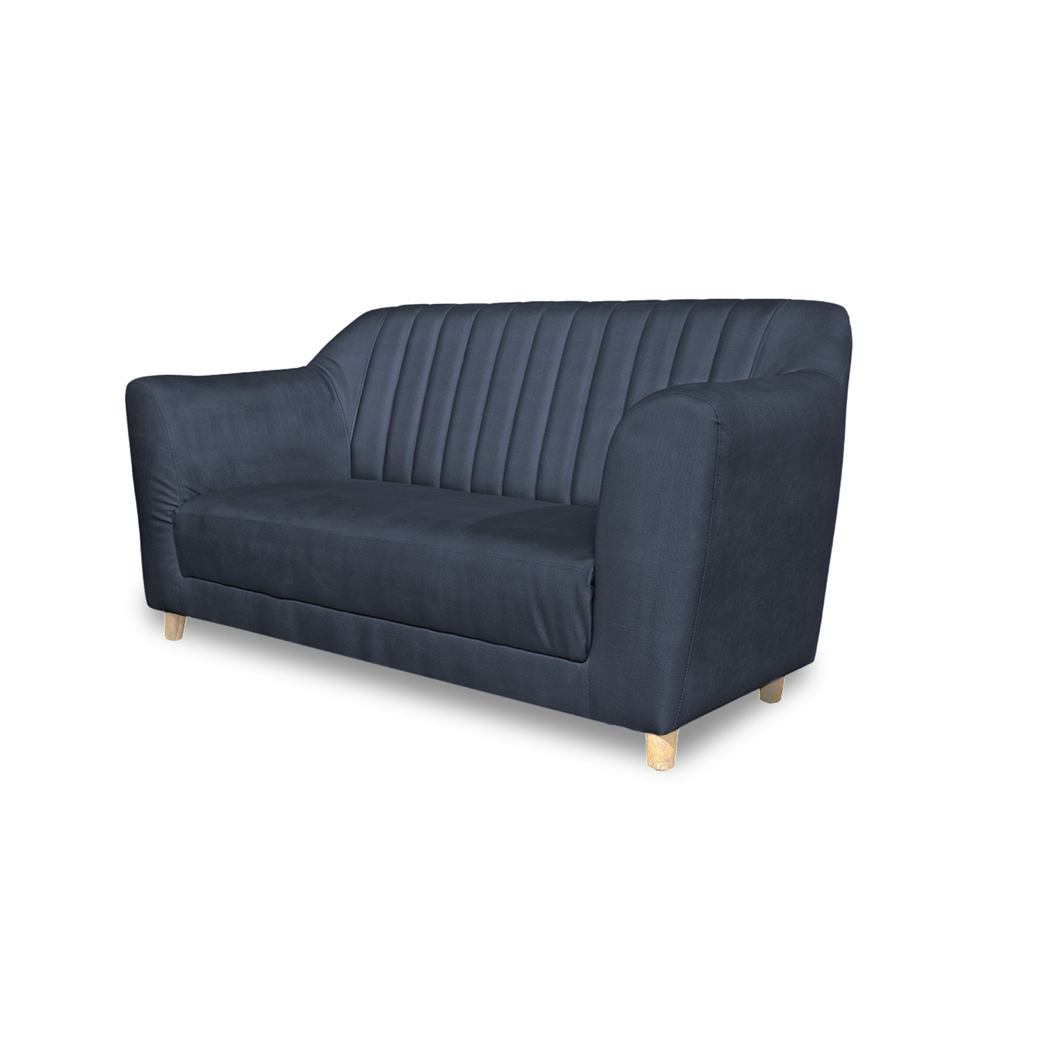 Sofa stanley 2 puestos lino grafito c/b, patas de madera - Muebles en Medellín | Sofá