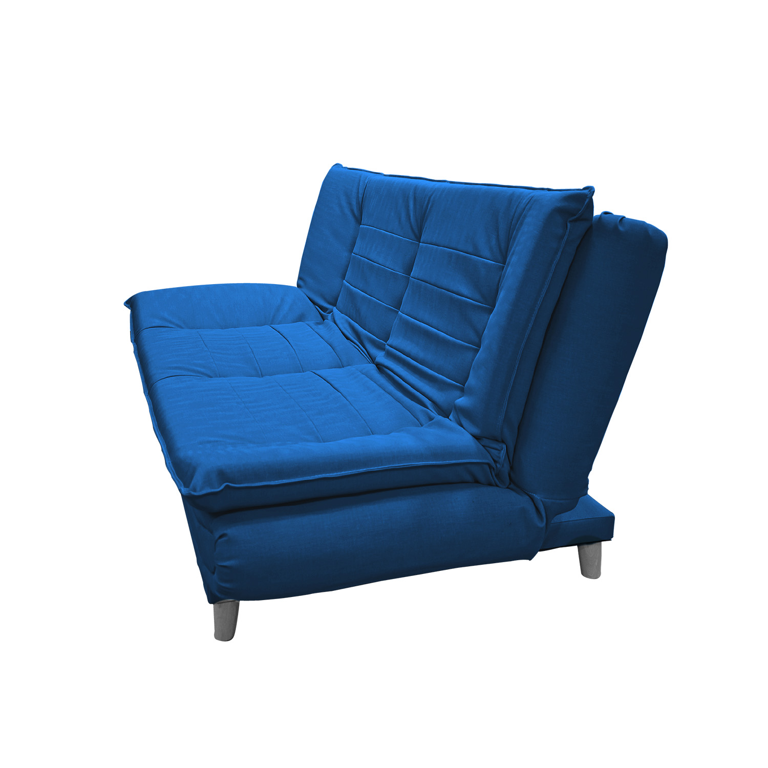 Sofacama germany sintetico azul oscuro, patas de madera - Muebles en Medellín | Sofacama