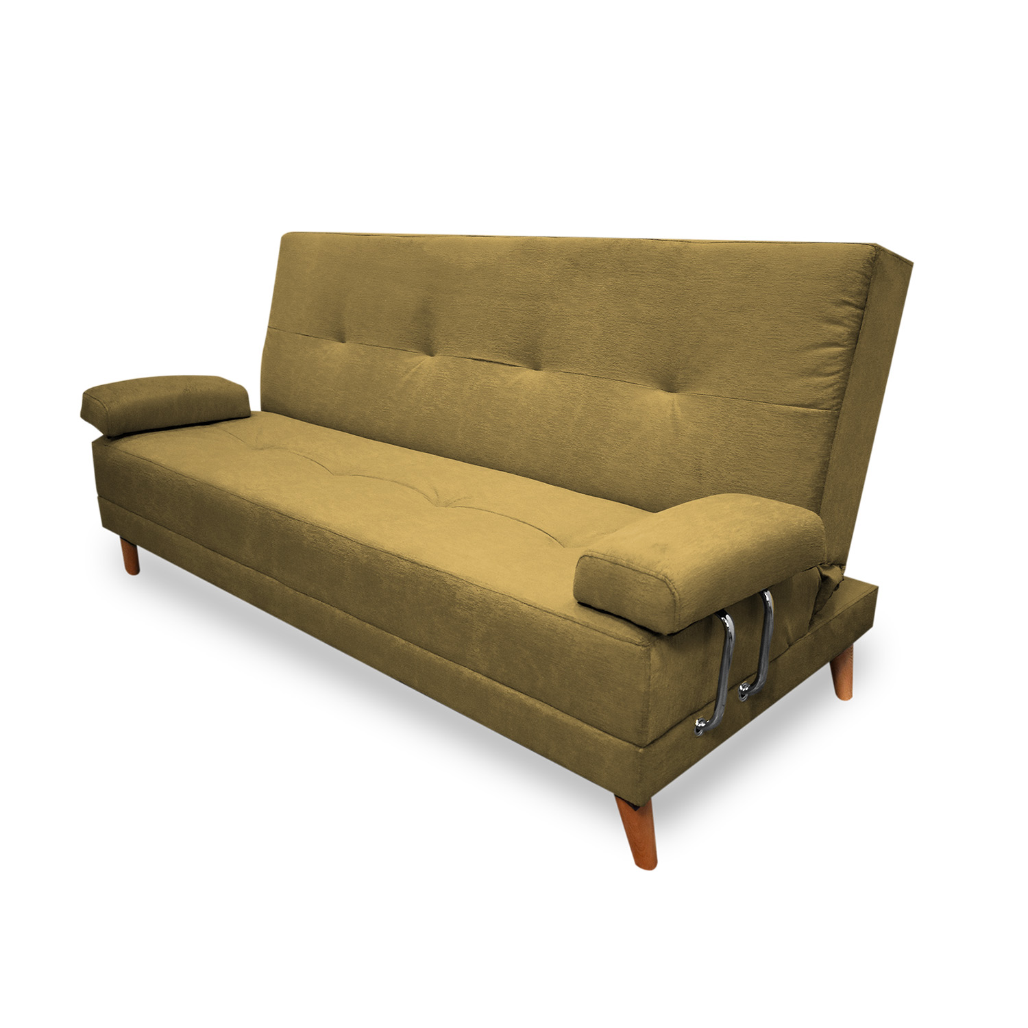 Sofacama ferrati lino beige, patas de madera - Muebles en Medellín | Sofacama