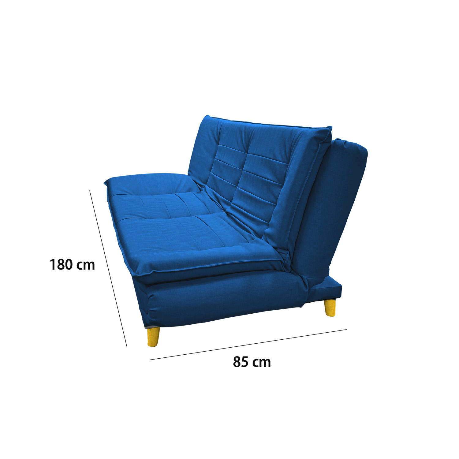 Sofacama germany sintetico azul oscuro, patas de madera - Muebles en Medellín | Sofacama