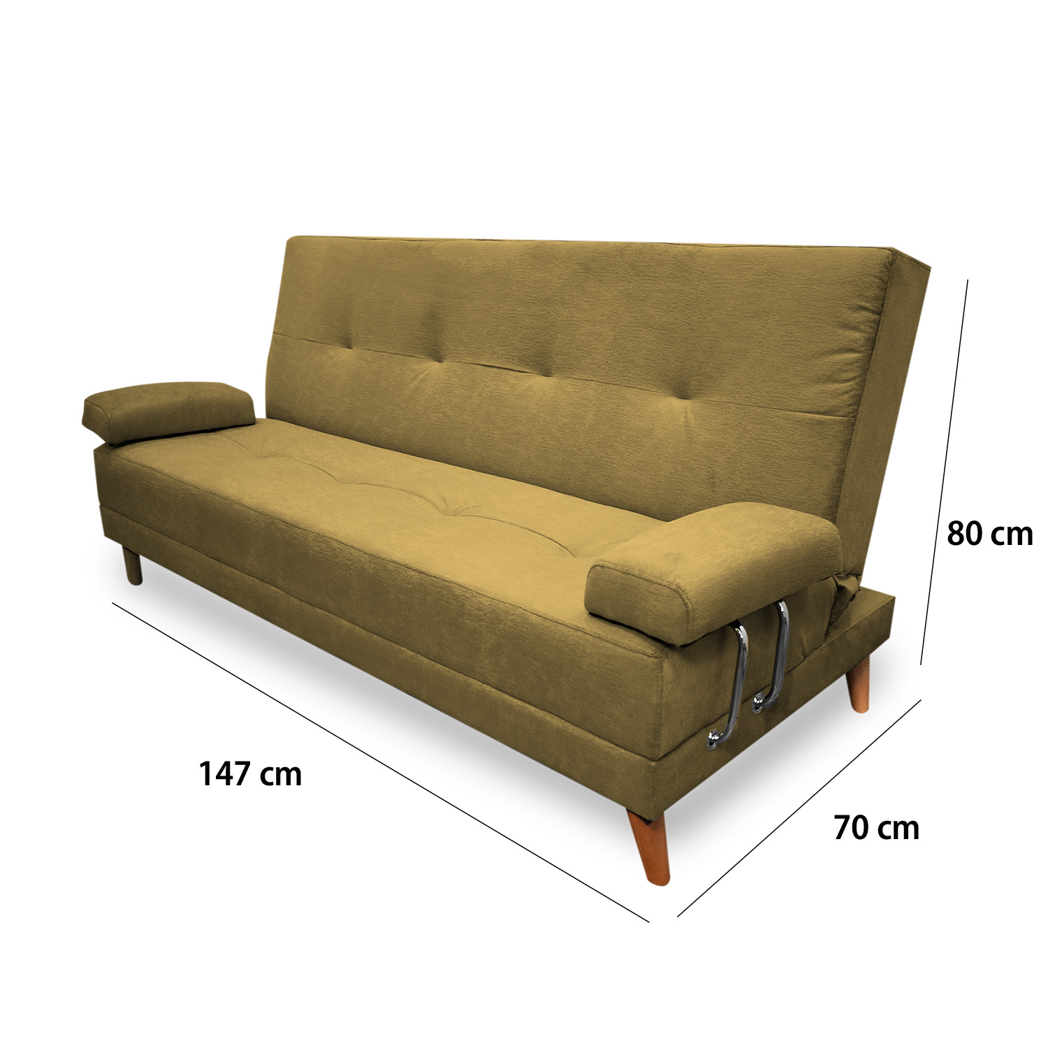 Sofacama ferrati lino beige, patas de madera - Muebles en Medellín | Sofacama
