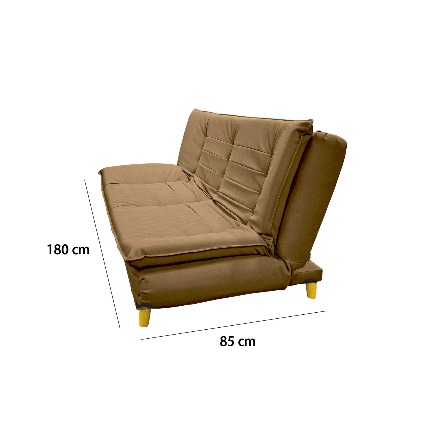 Sofacama germany sintetico cafe claro, patas de madera - Muebles en Medellín | Sofacama