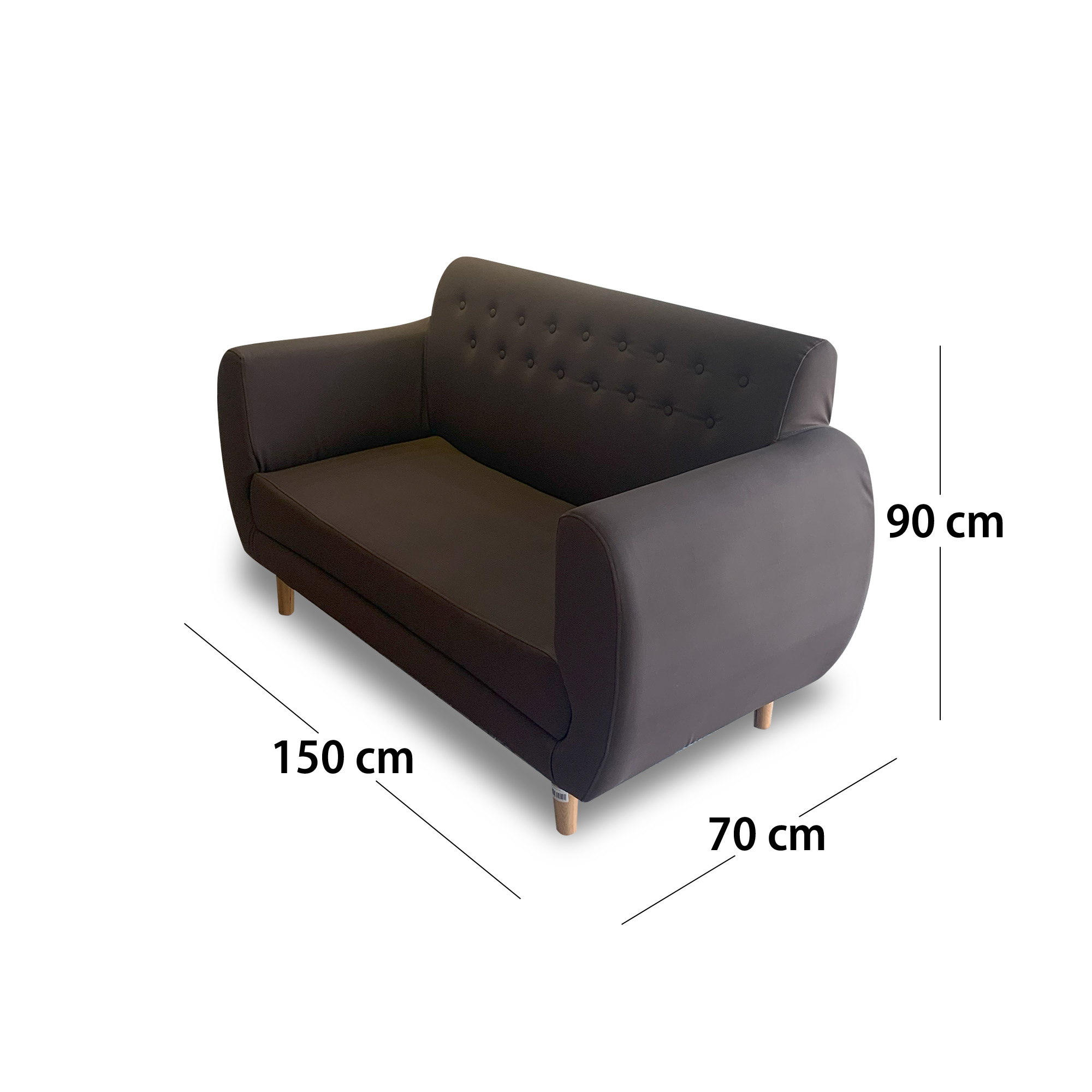 Sofa isabelina lino café, patas de madera - Muebles en Medellín | Sofá