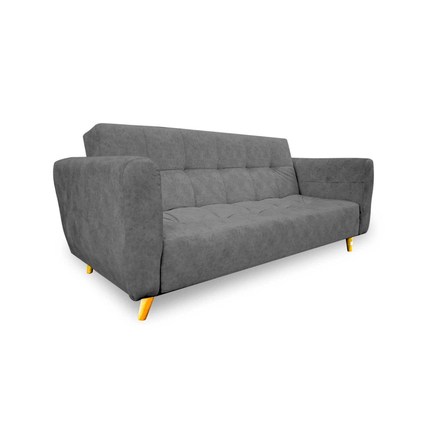 Sofacama denis lino gris, patas de madera - Muebles en Medellín | Sofacama