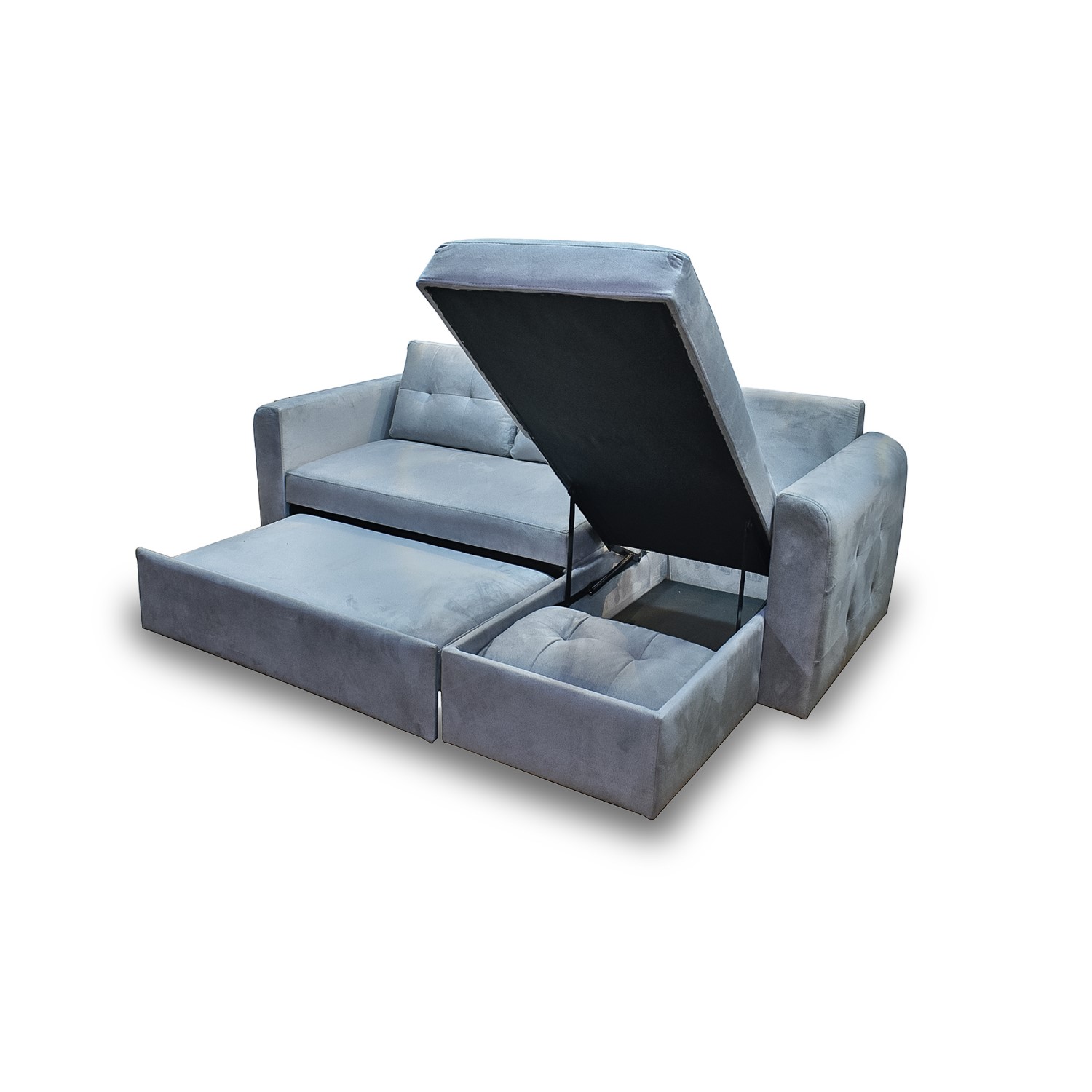 Esquinero modular habanna, lino plata, patas metalicas - Muebles en Medellín | Esquinero