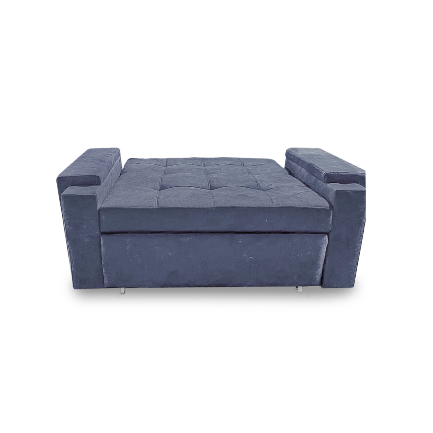 Sofacama dorian mini lino grafito, patas metalicas, brazos - Muebles en Medellín | Sofacama mini