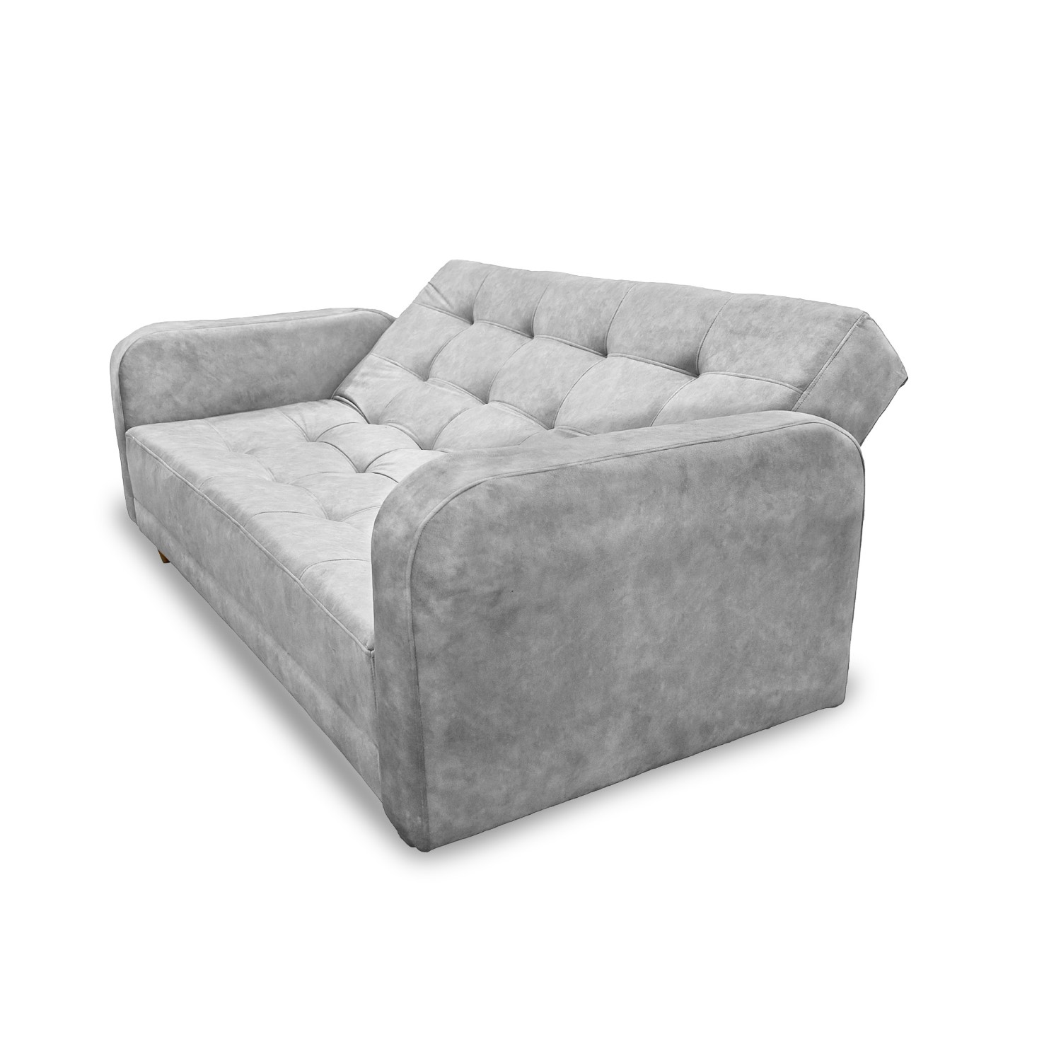 Sofacama milan lino gris, patas de madera, brazos - Muebles en Medellín | Sofacama
