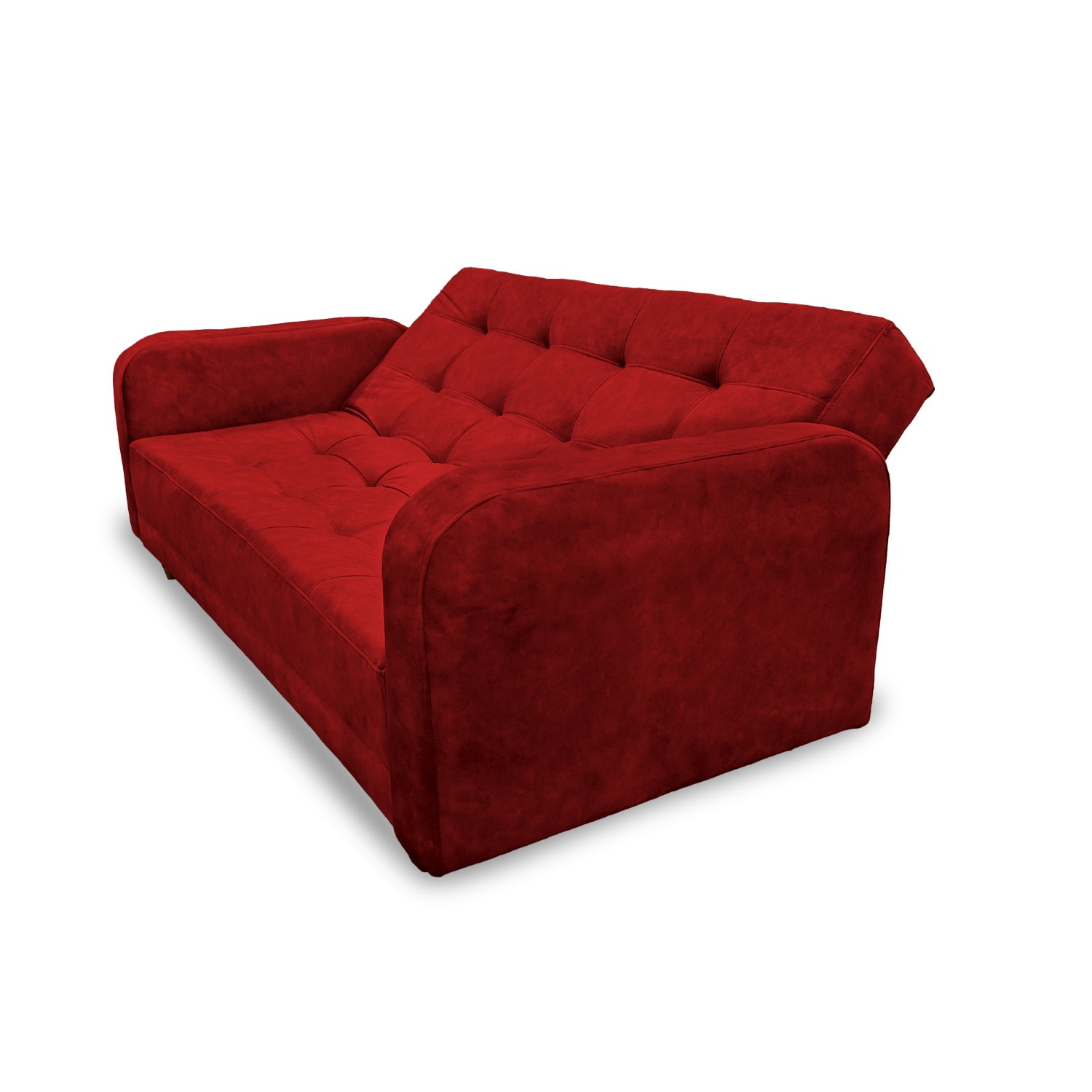 Sofacama milan lino rojo, patas de madera, brazos - Muebles en Medellín | Sofacama