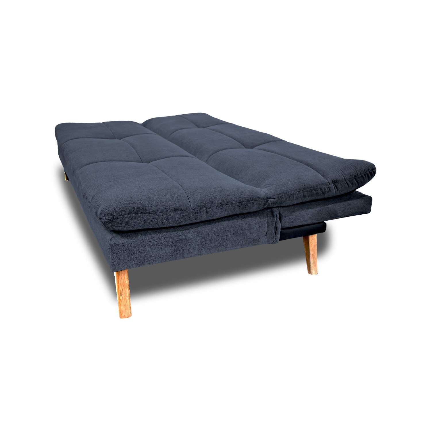 Sofacama peggy lino grafito, patas de madera - Muebles en Medellín | Sofacama