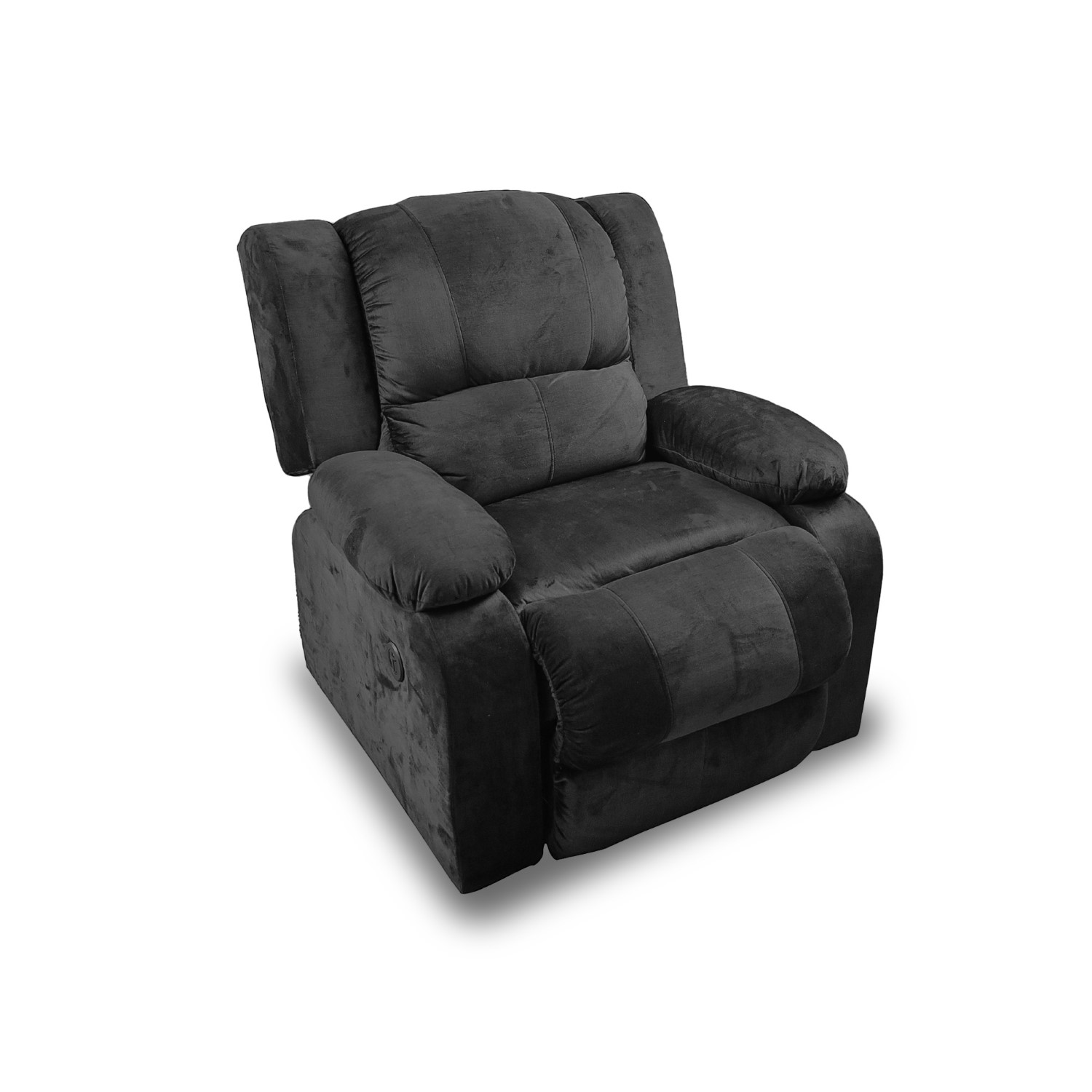 Silla reclinomatic microfibra negro, patas metalicas - Muebles en Medellín | Poltrona