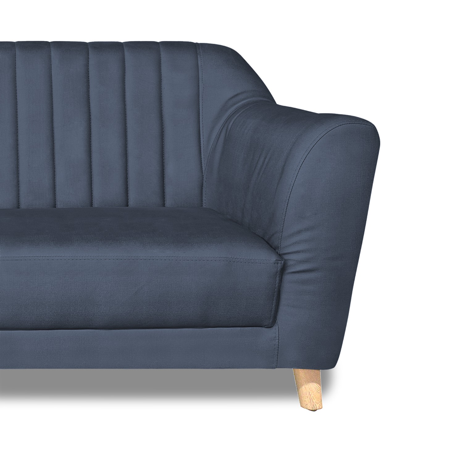 Sofa stanley 2 puestos lino grafito c/b, patas de madera - Muebles en Medellín | Sofá