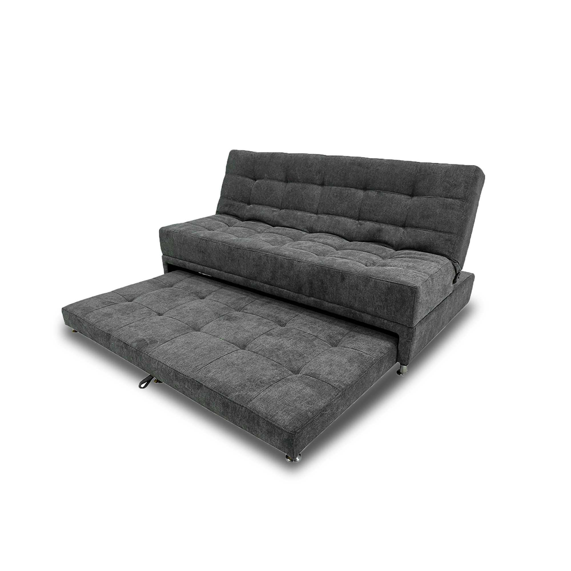 Sofacama ferreira lino gris oscuro, patas metalicas - Muebles en Medellín | Sofacama