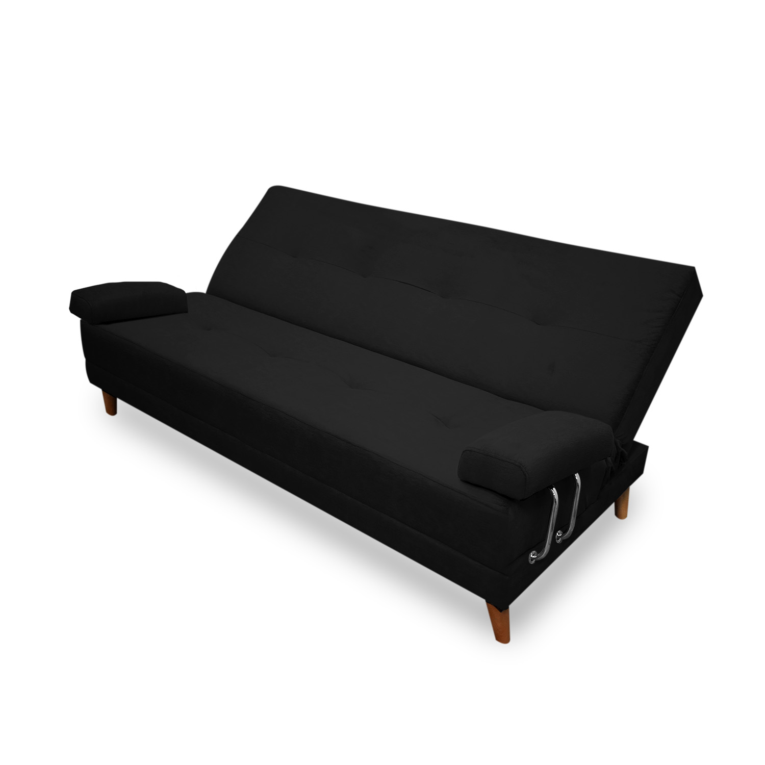 Sofacama ferrati lino negro, patas de madera - Muebles en Medellín | Sofacama