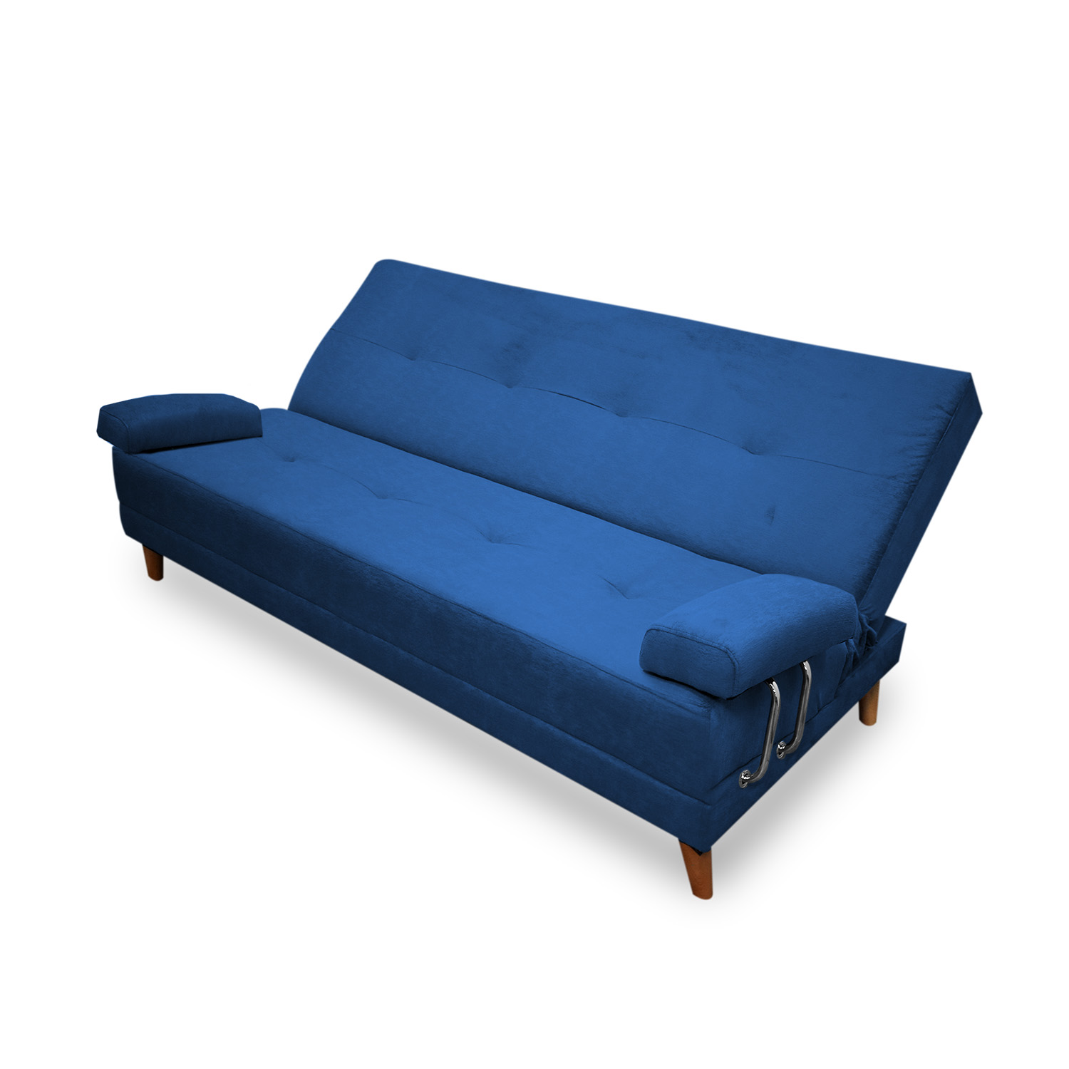 Sofacama ferrati lino azul, patas de madera - Muebles en Medellín | Sofacama