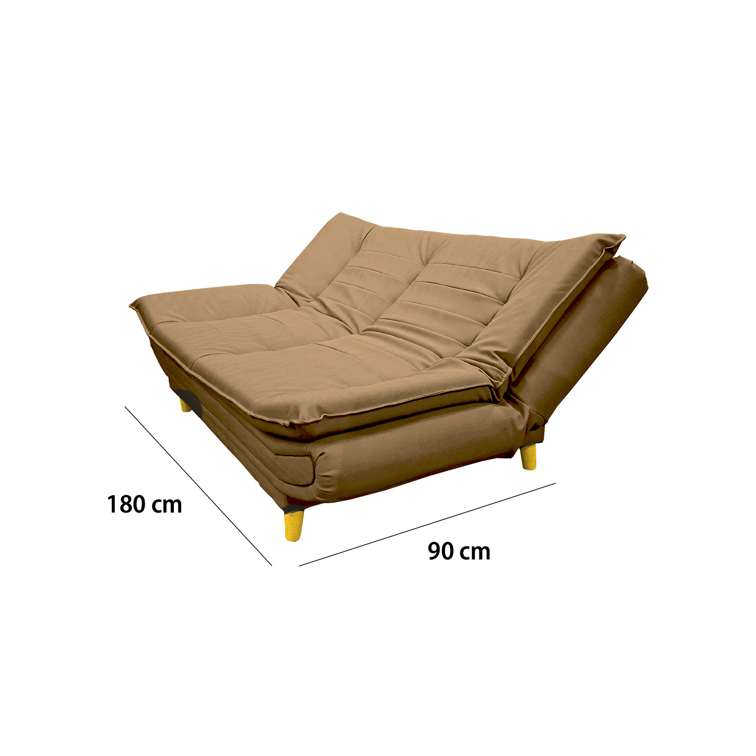 Sofacama germany sintetico cafe claro, patas de madera - Muebles en Medellín | Sofacama