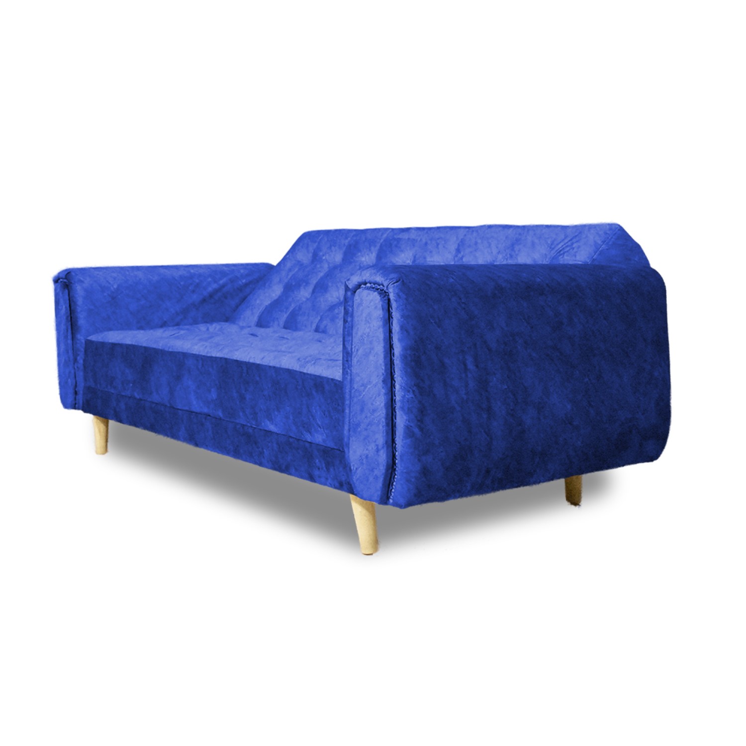 Sofacama mercury lino azul, patas de madera - Muebles en Medellín | Sofacama