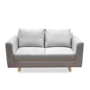 Sofa pratto zulia beige lino gris, patas de madera - Muebles en Medellín | Sofá