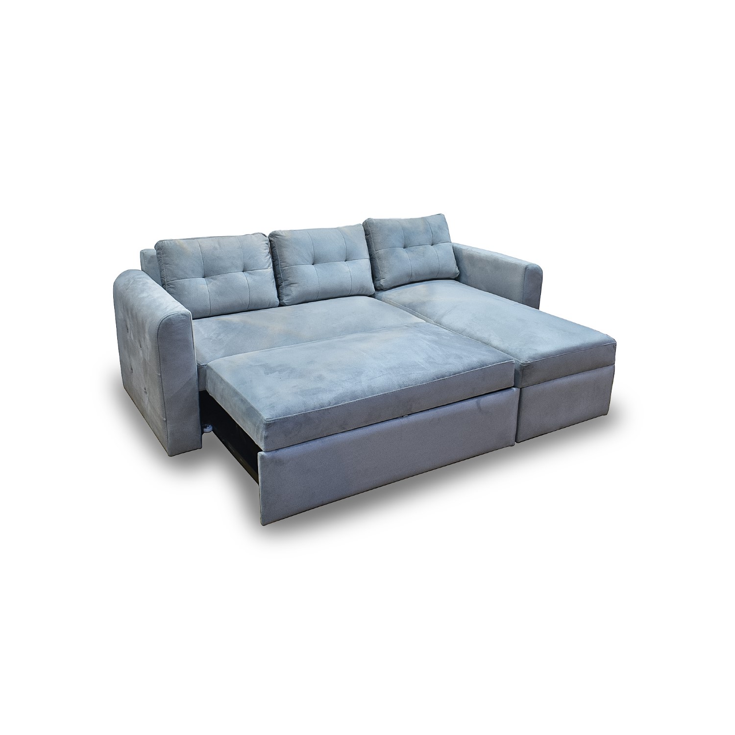 Esquinero modular habanna, lino plata, patas metalicas - Muebles en Medellín | Esquinero