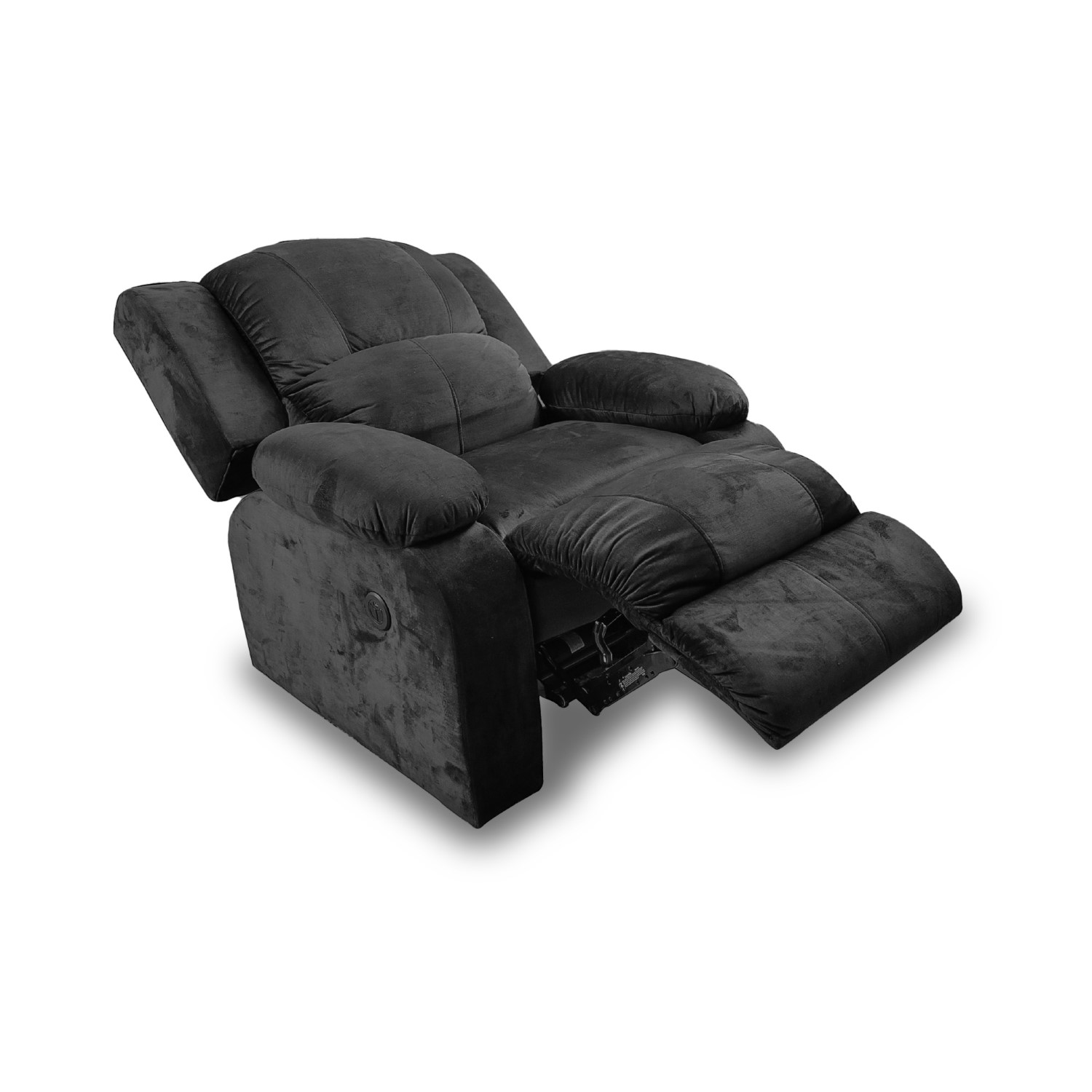 Silla reclinomatic microfibra negro, patas metalicas - Muebles en Medellín | Poltrona