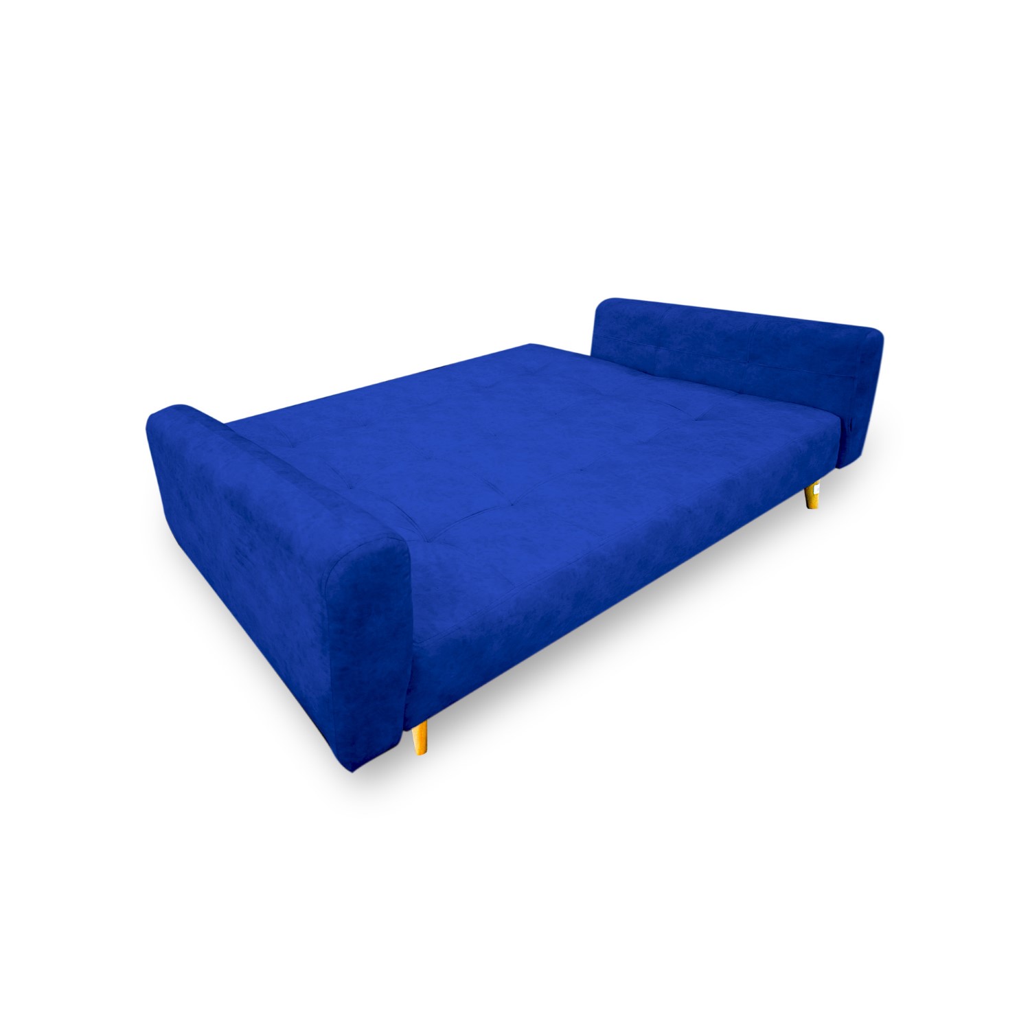 Sofacama denis lino azul, patas de madera - Muebles en Medellín | Sofacama