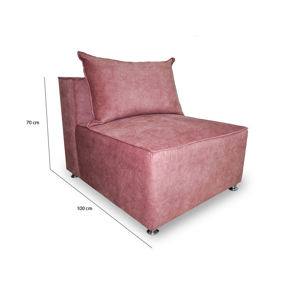 Sala modular marruecos lino palo rosa, 2 cojines, patas metalicas - Muebles en Medellín | Sala