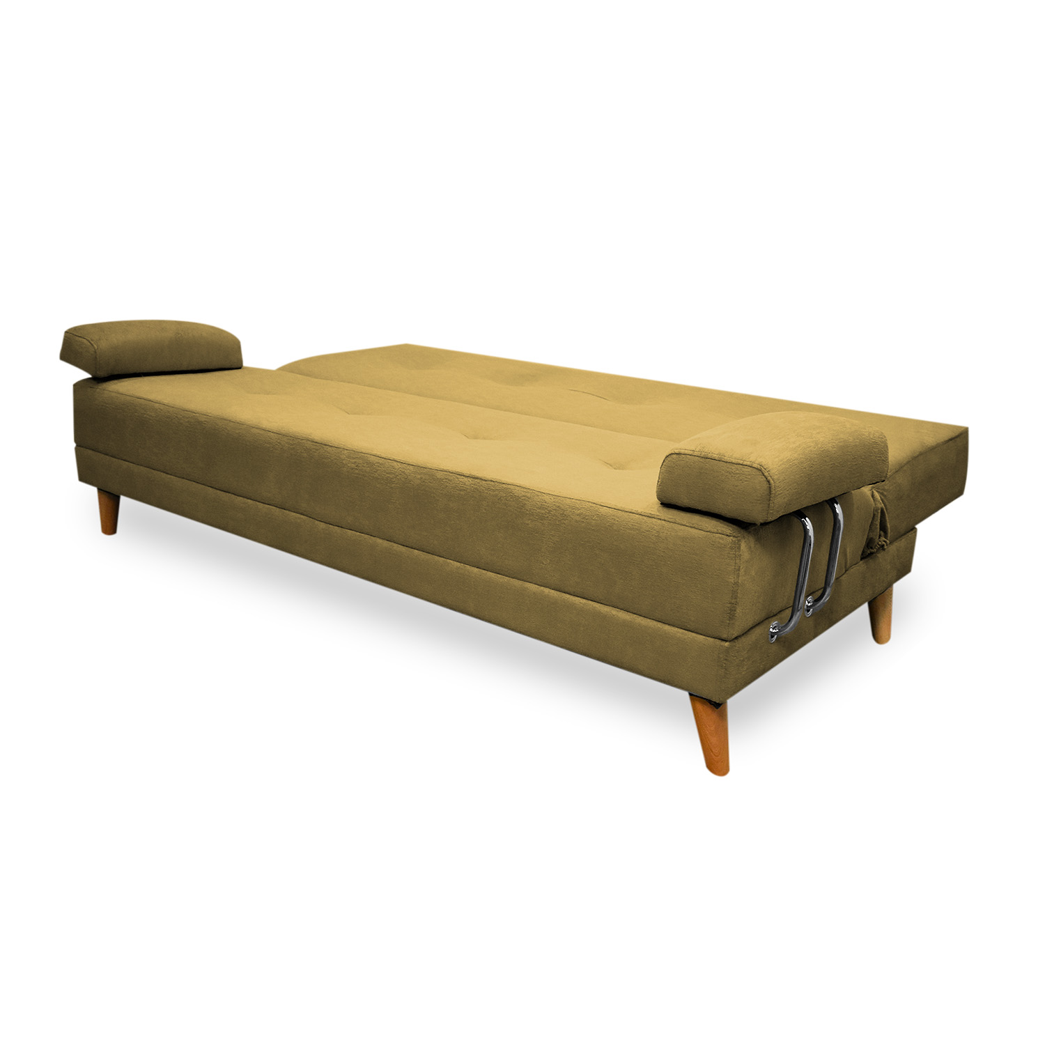 Sofacama ferrati lino beige, patas de madera - Muebles en Medellín | Sofacama