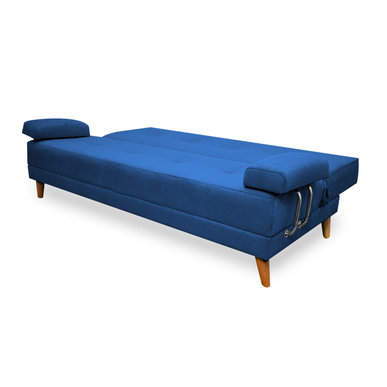 Sofacama ferrati lino azul, patas de madera - Muebles en Medellín | Sofacama