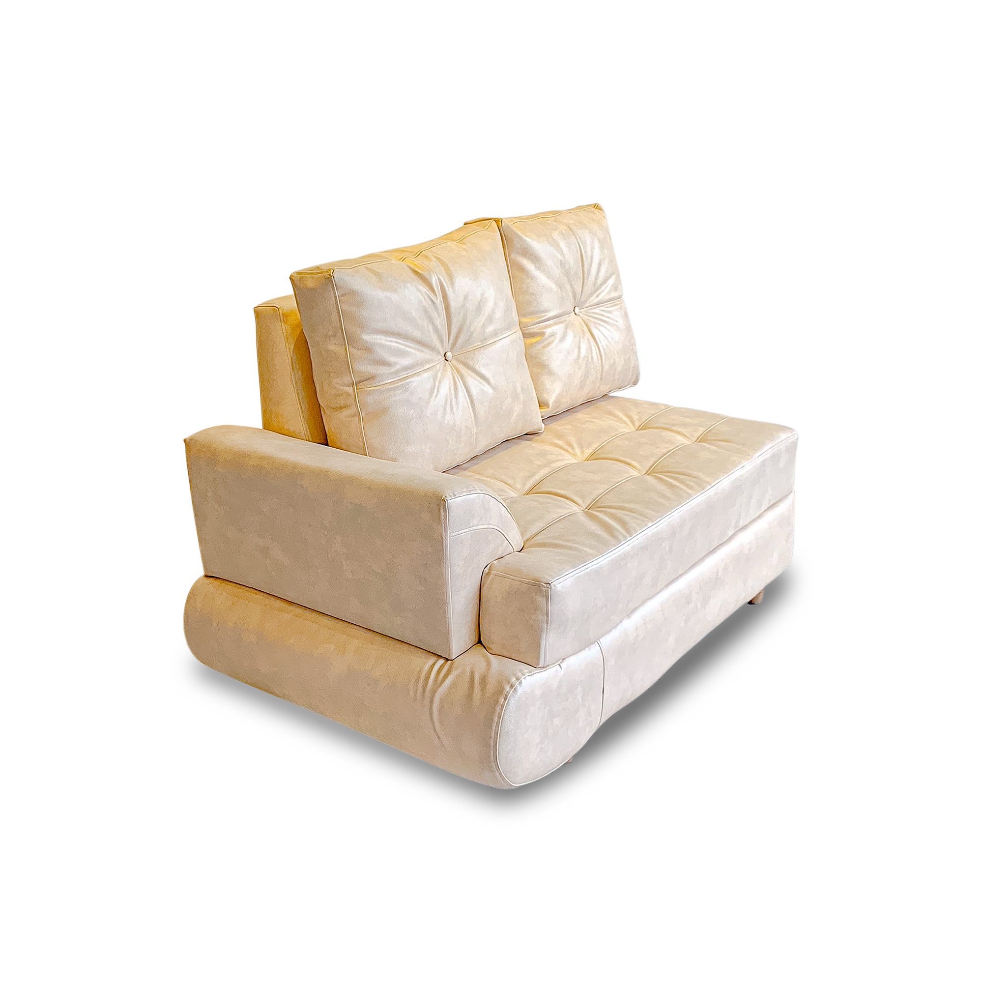 Esquinero luifer lino marfil, patas de madera - Muebles en Medellín | Esquinero