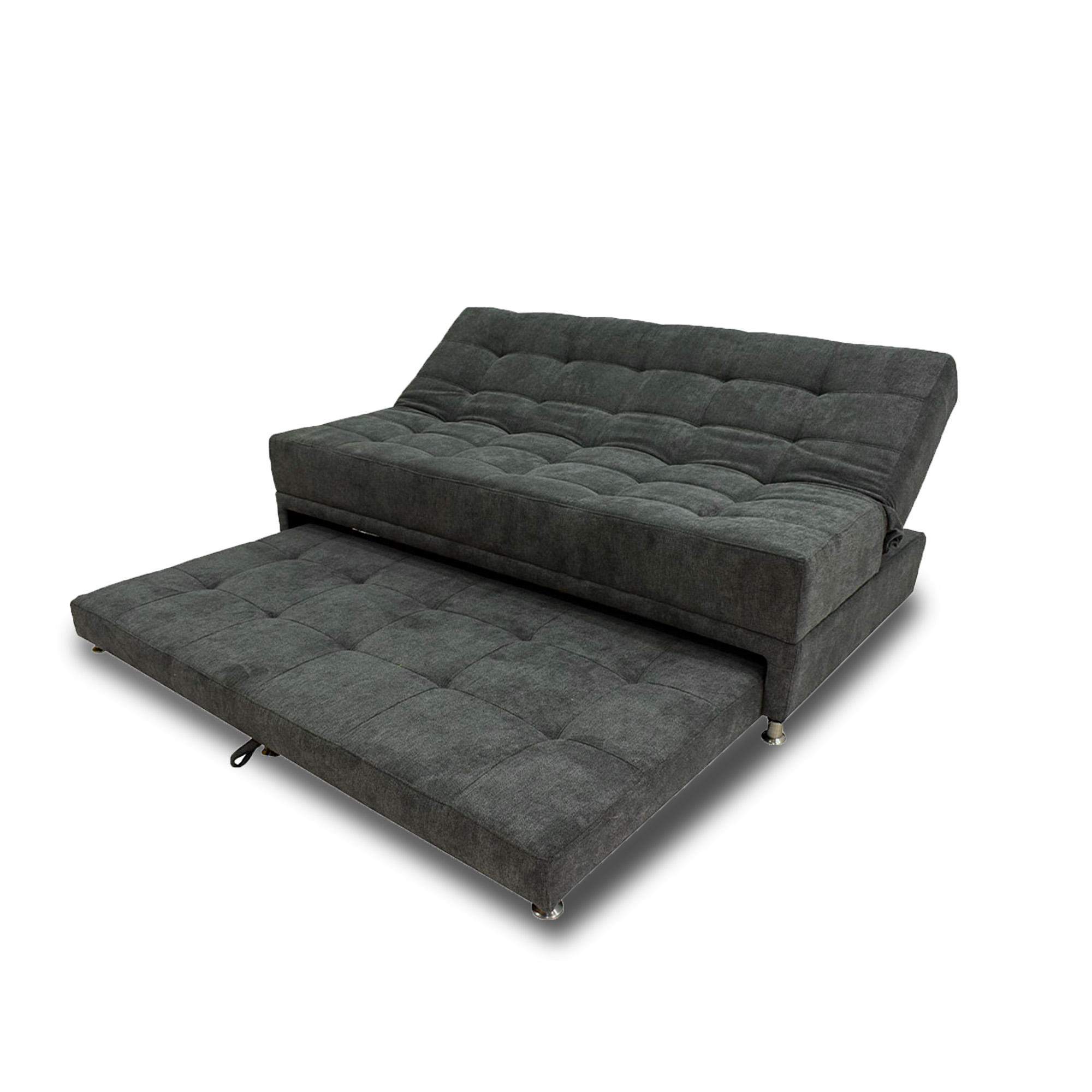 Sofacama ferreira lino gris oscuro, patas metalicas - Muebles en Medellín | Sofacama