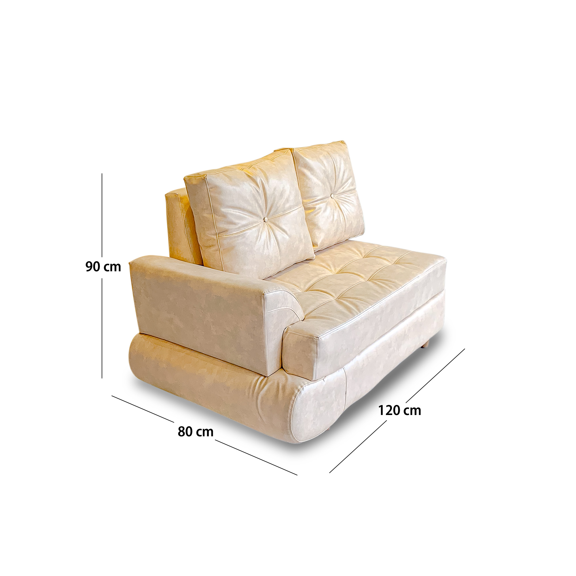 Esquinero luifer lino marfil, patas de madera - Muebles en Medellín | Esquinero