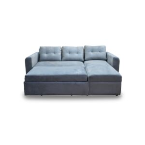 Esquinero modular habanna, lino plata, patas metalicas - Muebles en Medellín | Esquinero
