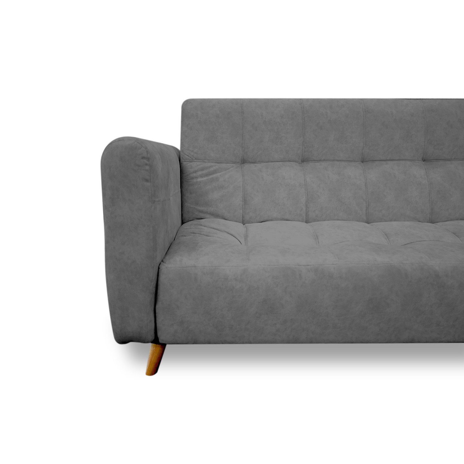 Sofacama denis lino gris, patas de madera - Muebles en Medellín | Sofacama