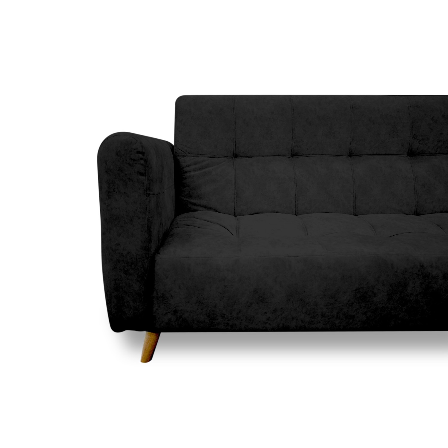 Sofacama denis lino negro, patas de madera - Muebles en Medellín | Sofacama