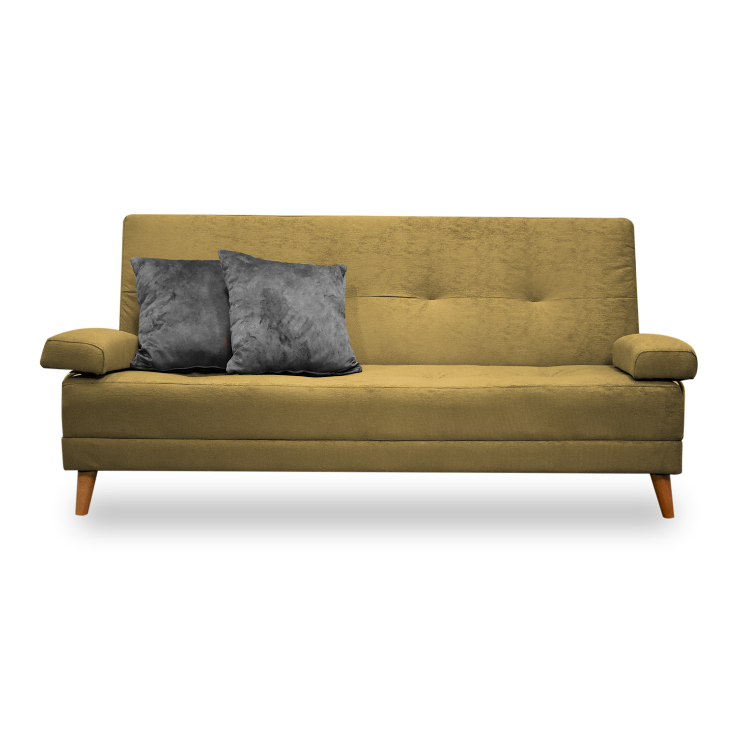 Sofacama ferrati lino beige, patas de madera - Muebles en Medellín | Sofacama