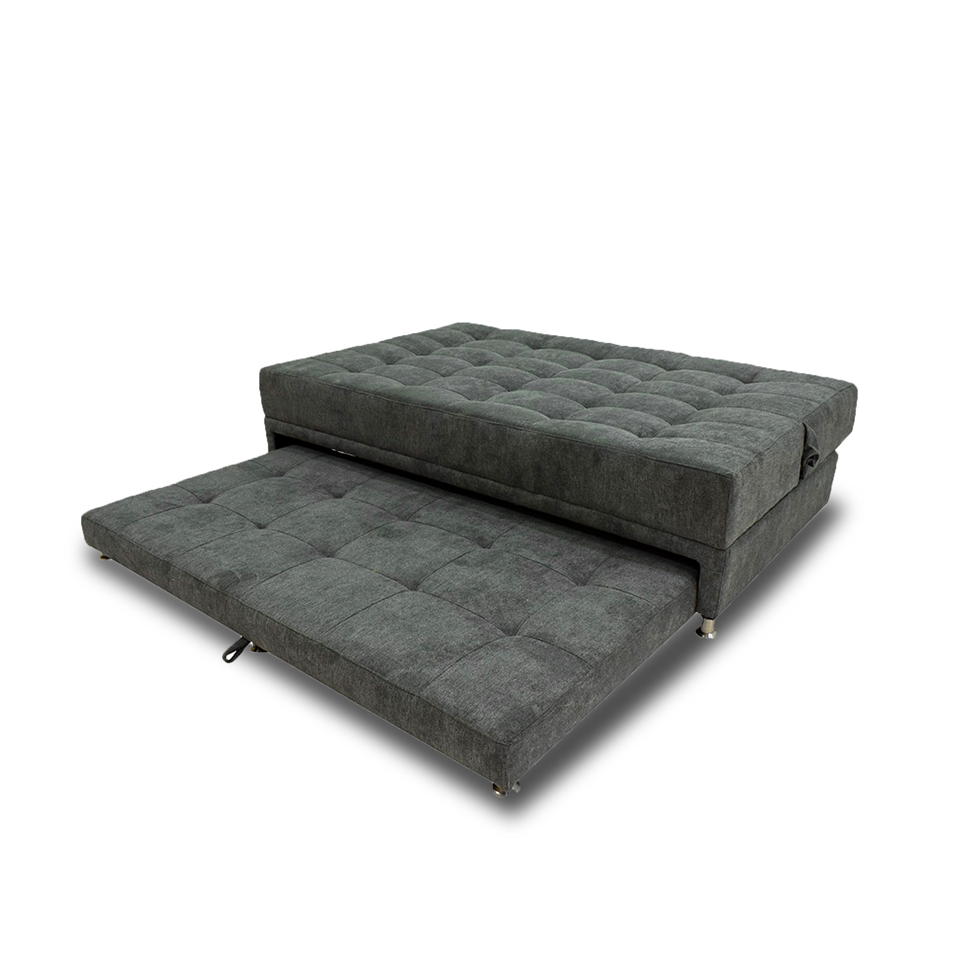 Sofacama ferreira lino gris oscuro, patas metalicas - Muebles en Medellín | Sofacama
